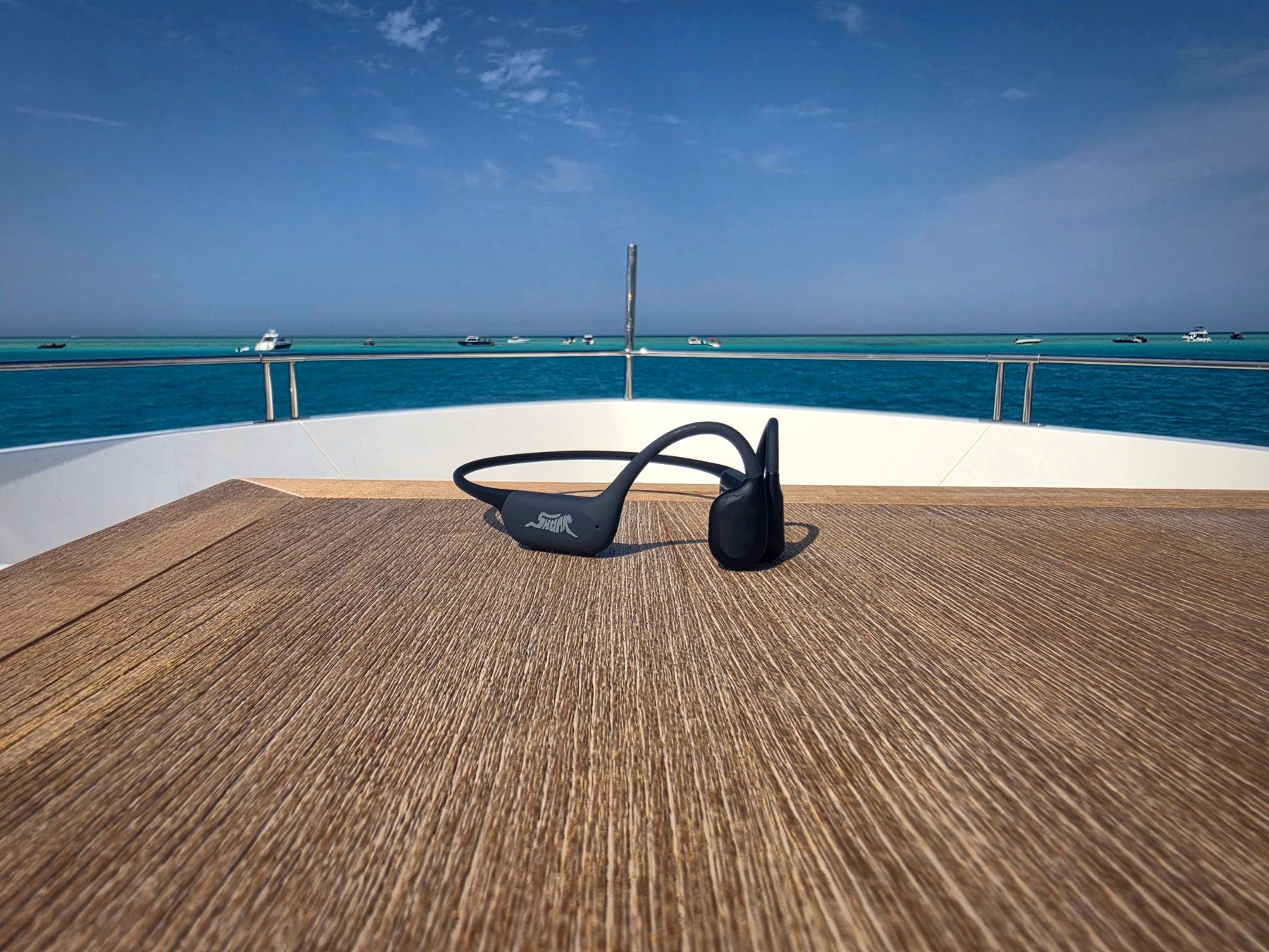 Shank ProSwim X5 on a boat deck by the sea