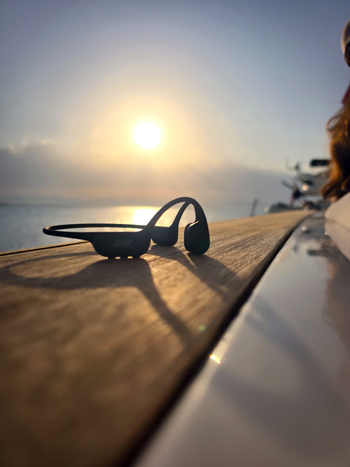Shank ProSwim X5 headphones in the sun